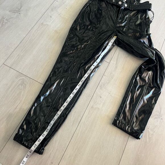 BlankNYC Other Worldly Overall Faux Leather Pants with Suspenders size 27 - Picture 3 of 12